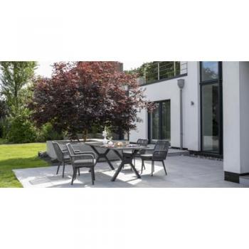 MR.DEKO Marbella Gartenmöbelset mit Tisch 200x90cm