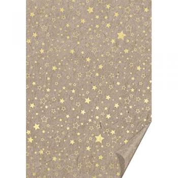BRUNNEN 204772744 Naturkarton „Sterne“, A4, goldfarben glänzend, 220 g/m²