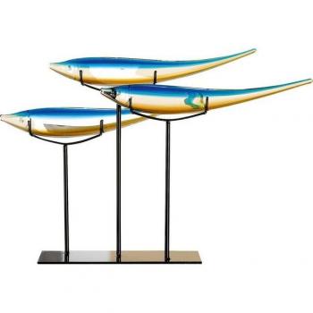 GILDE GLAS Designfigur »Fischschwarm«, marineblau, Glas