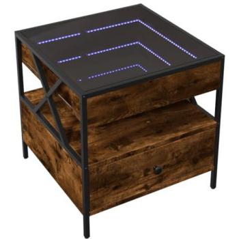 Infinity LED Coffee Table Smoked Oak 50x50x51 cm