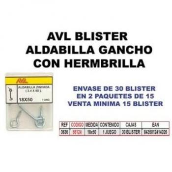 Aldabilla Gancho y Hembrilla 3636 – Paquete de 15 unidades