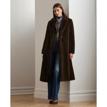 Lauren Ralph Lauren Women's Brown Coat with Buttons Size S