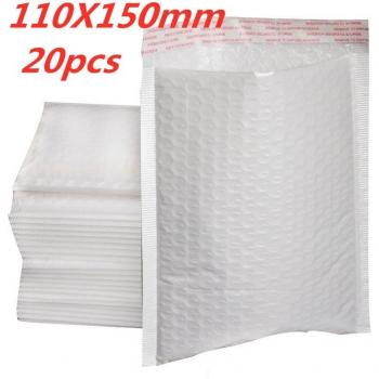 20 PCS White Bubble Wrap Mailers 110x150mm