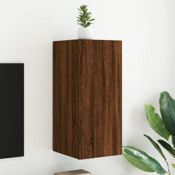 Wall-Mounted Cabinet for TV in Brown Oak with Built-in LED Lights by Vidaxl (Dimensions: 30.5 x 35 x 70 cm)