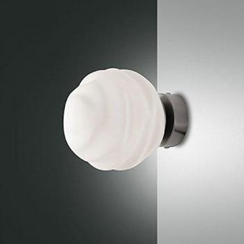 Fabas Luce Ava Wandlampe, E14, nickel (satiniert), weiß