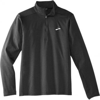 Camiseta Brooks Dash 1/2 Zip 2.0 Negra, Manga Larga, Hombre, Talla S