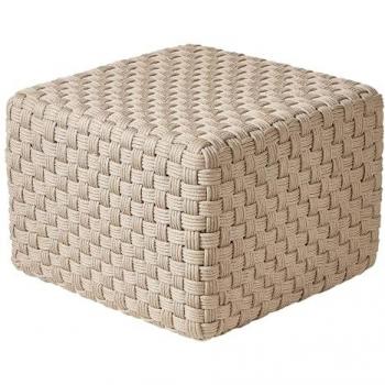 Puf de jardín 50 x 50 cm gris pardo estilo boho