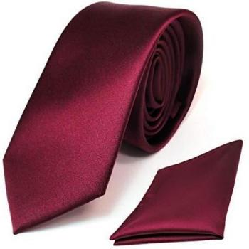 TigerTie Elegante schmale Krawatte + Einstecktuch