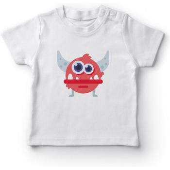 Angemiel White T-Shirt for Baby Boy with Monster Horns