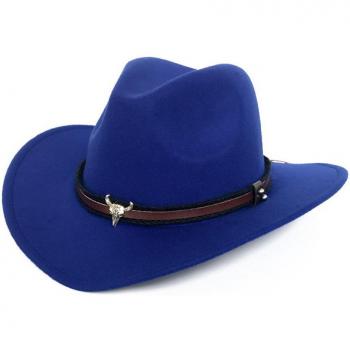 Chapeau de jazz en feutre avec design tête de vache pour l'automne et l'hiver