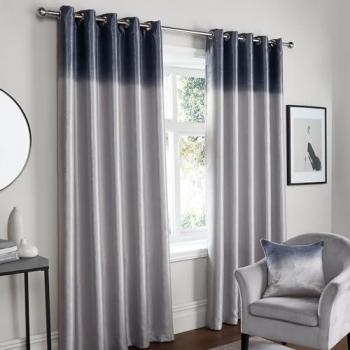 Ready Made Ombre Strata Eyelet Curtains Grey