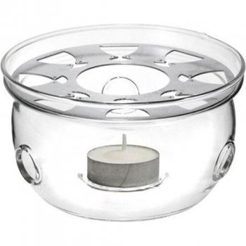 Théière Chauffante Portable: Base Isolée, Verre Résistant, Bougeoir Intégré