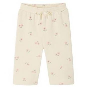 Pantalon bébé vanille à fleurs VERTBAUDET