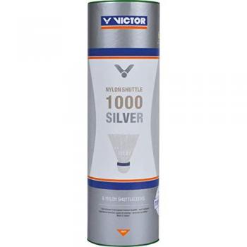 Volants de badminton Victor Silver 1000 – set de 6, couleur rouge et blanc