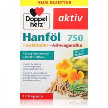 DOPPELHERZ Hanföl+Goldmohn+Ashwagandha Kapseln 30 St