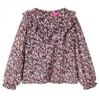 Camicia da Bambina a Maniche Lunghe Rosa Scuro 104