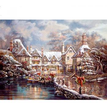 Peinture 5D Ville Enneigée à Faire Soi-Même