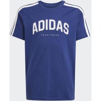 T‑Shirt adidas infantil azul escuro códigos colegiais