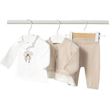 Mayoral Mini‑Set “Goldener Engel” – 3‑teilige Kombination (Langarmshirt, Strickjacke, Leggings) – Größe 1589