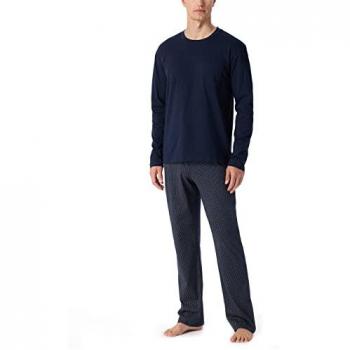 Schiesser Pyjama »Ebony«, (2 tlg.), mit rundem Halsausschnitt