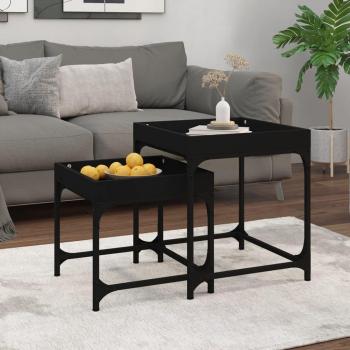 Tables de salon 2 pcs en bois noir