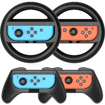Controlador de Nintendo Switch OLED Joy-Con con Kit de Volante y Soporte