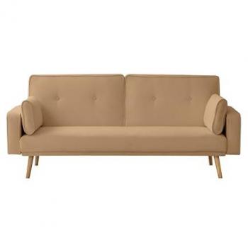 Canapé taupe scandinave 3 places convertible en velours