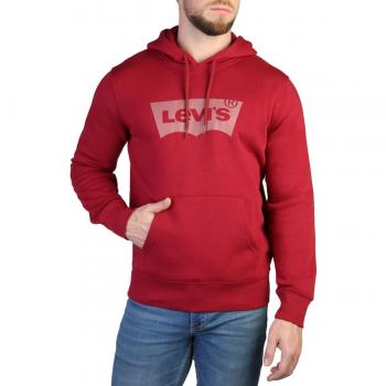 Sweat à capuche rouge Levi’s homme, logo stylisé