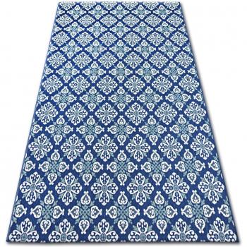 Tapis Sizal Coloré Fleurs Bleu 120x170 cm