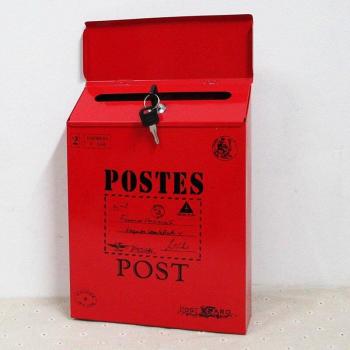 Buzón de correo de metal con compartimento para periódicos