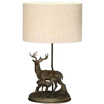 Bronze Patina Stag & Fawn Table Lamp, 40W LED, E27