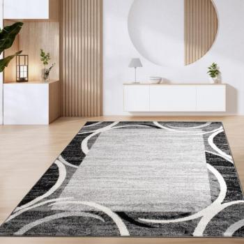 Motivo Cerchi Tappeto Grigio 240x340