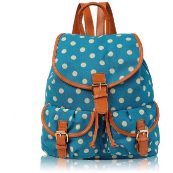 Polka Dot Canvas Rucksack