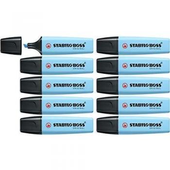 Surligneur STABILO BOSS Original Pastelle – Set aus 10 Textmarkern, himmlisches Blau