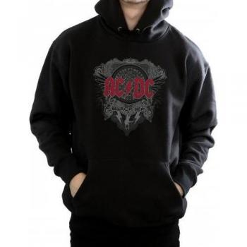 Felpa con cappuccio da uomo AC/DC in cotone ghiaccio nero