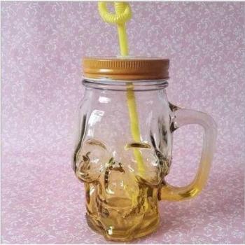 500ml Colorful Skull Mason Jar