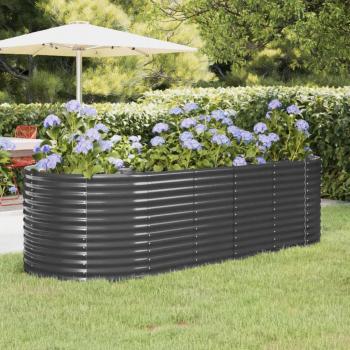 Anthracite Steel Raised Garden Bed 249x100x68 cm by vidaXL