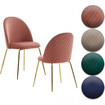 Finebuy Design Esszimmerstuhl 2er Set Samt
