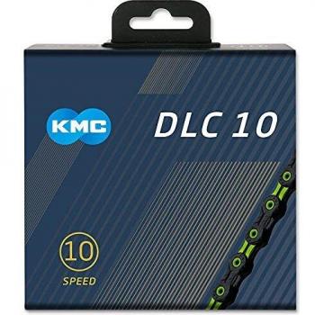 Chaîne KMC DLC 10 Vitesses, Noir/Vert, 116 Maillons