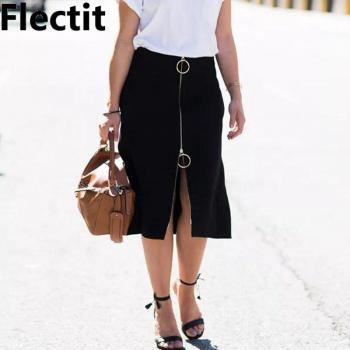 Jupe Crayon Moulante Flectit Femme en Noir Grande Taille