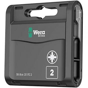 Wera Bit-Box Extra Hard Pozi Screwdriver Bits PZ2 25mm Pack of 20