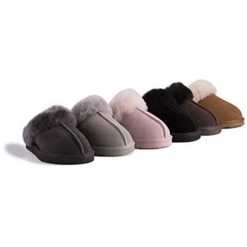 Aus Wooli Sydney Sheepskin Navy Flat Slippers – 7