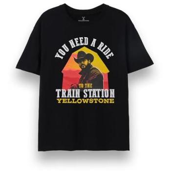 Men’s Yellowstone Black Short Sleeved Crew Neck – Size S