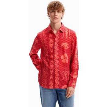 T-Shirt Desigual Geométrica Texturizada, Cor Laranja – XL