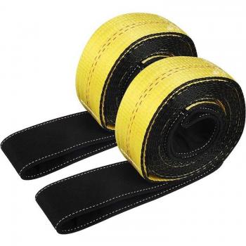 10' x 2 Widened Polyester Sling Strap with Two-End Buckle (Yellow and Black)