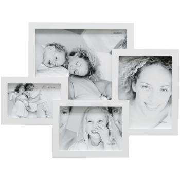 Cadre photo Deknudt S65SJ1 en bois blanc pour 4 photos