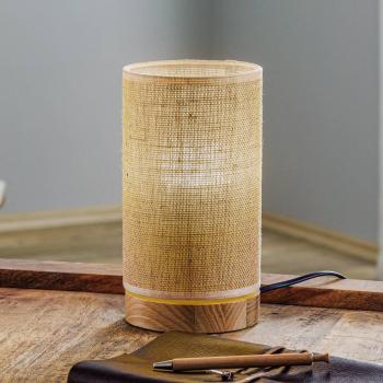 BRITOP Round Beige Canvas Table Lamp