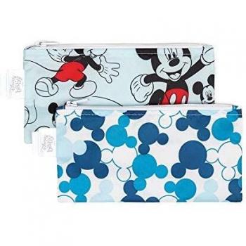 Bumkins Disney Baby Reusable Snack Bag Small 2 Pack, Mickey Mouse (Icon)