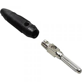 TRU COMPONENTS Büschelstecker Stecker, gerade Stift-Ø: 4 mm Schwarz 100 St