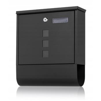 Cassette di Deposito Postale Virone Outdoor in Acciaio Zincato Nero